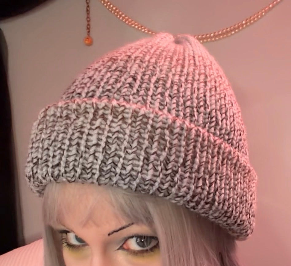 cookies and cream knit beanie!!