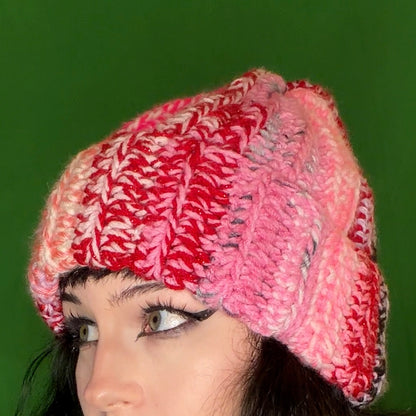 pink medley crochet scrap hat!!