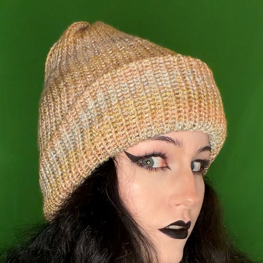 tan medley knit beanie!!