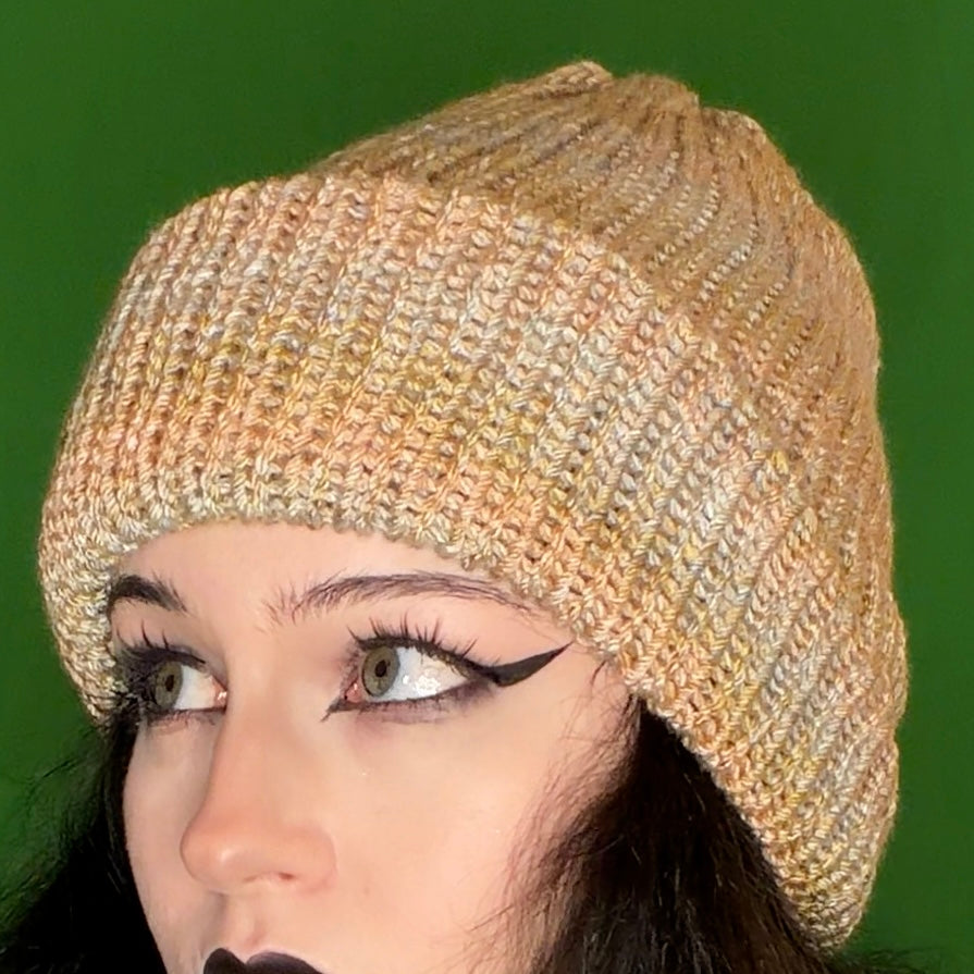 tan medley knit beanie!!