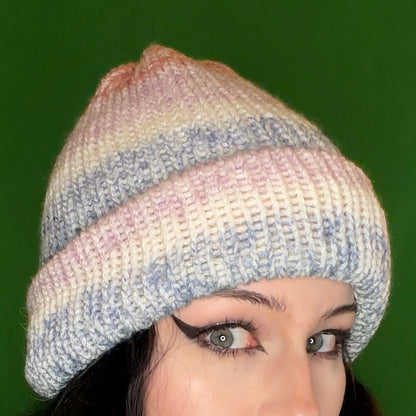 lite rainbow knit beanie!!