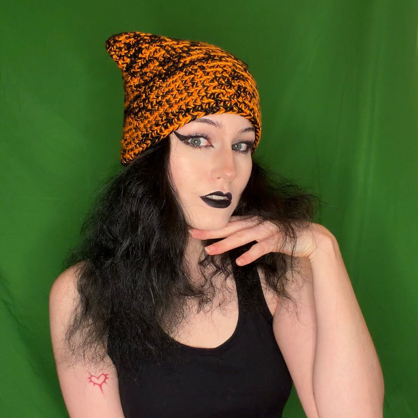 tiger crochet cat hat!!