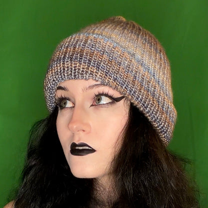 bluebrown knit beanie!!